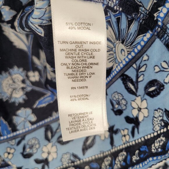 Vineyard Vines Thalia Floral Blouse Long Sleeve Relaxed Lightweight Blue Size S - Picture 8 of 9